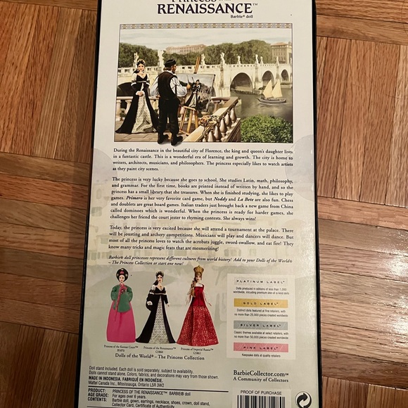 Renaissance Barbie - NEW in box - Picture 3 of 3